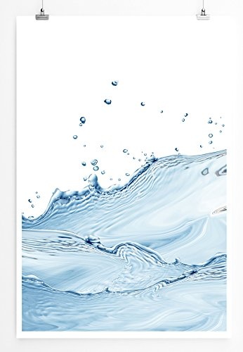 Best for home Artprints - Künstlerische Fotografie - Wasserspritzer in Hellblau und Grau- Fotodruck in gestochen scharfer Qualität