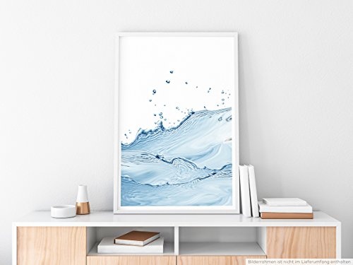 Best for home Artprints - Künstlerische Fotografie - Wasserspritzer in Hellblau und Grau- Fotodruck in gestochen scharfer Qualität