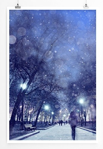 Best for home Artprints - Art - Winternacht im Park- Fotodruck in gestochen scharfer Qualität