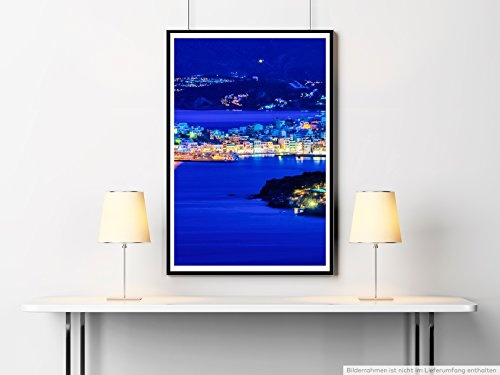 Best for home Artprints - Art - Agios Nikolaos bei Nacht Kreta Griechenland- Fotodruck in gestochen scharfer Qualität