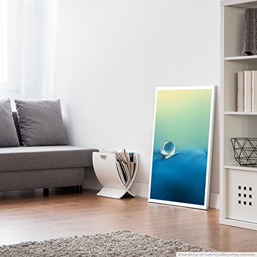 Best for home Artprints - Kunstbild - Blaue Blüte mit Tautropfen- Fotodruck in gestochen scharfer Qualität