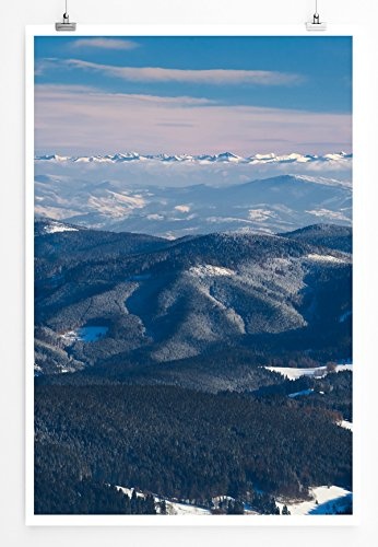 Best for home Artprints - Art - Winter über dem Beskydy Berg am Vysoke Tatry Massiv- Fotodruck in gestochen scharfer Qualität