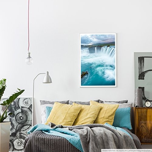 Best for home Artprints - Art - Godafoss Wasserfall Island- Fotodruck in gestochen scharfer Qualität