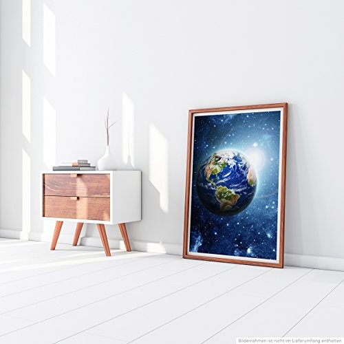 Best for home Artprints - Fotocollage - Planet Erde im All- Fotodruck in gestochen scharfer Qualität