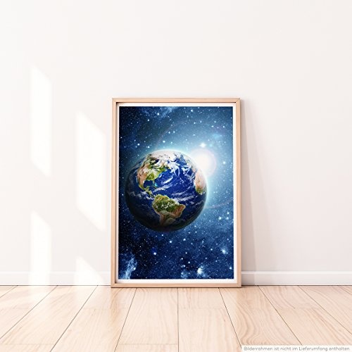 Best for home Artprints - Fotocollage - Planet Erde im All- Fotodruck in gestochen scharfer Qualität