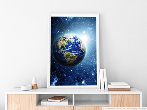 Best for home Artprints - Fotocollage - Planet Erde im All- Fotodruck in gestochen scharfer Qualität