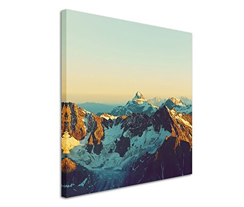 Fotokunst quadratisch 60x60cm Landschaftsfotografie - Malerische Alpenlandschaft