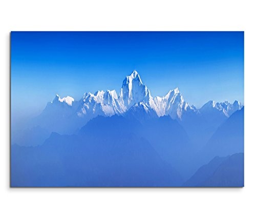Modernes Bild 90x60cm Landschaftsfotografie - Fantastischer Sonnenaufgang über dem Himalaya