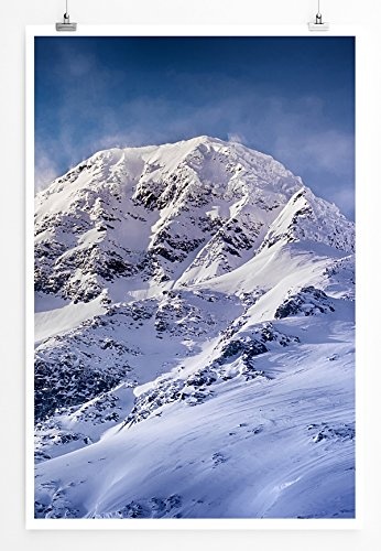 Best for home Artprints - Art - Schneebedeckte Berge Norwegen- Fotodruck in gestochen scharfer Qualität