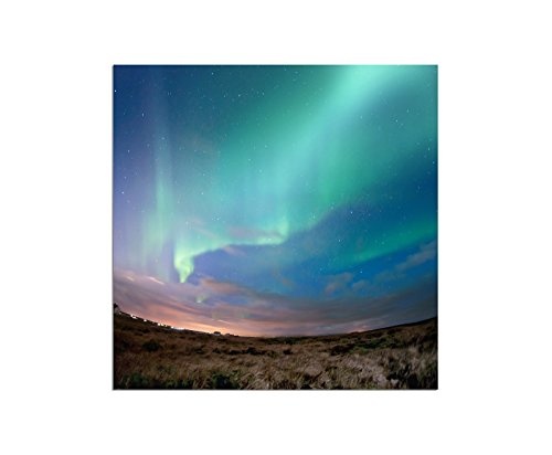 80x80 cm - Das Polarlicht ( Nordlicht ) auf der Nordhalbkugel wissenschaftlich Aurora borealis, als Südlicht auf der Südhalbkugel Aurora australis Polarlicht in schönen Farben - Bild auf Keilrahmen modern stilvoll - Bilder und Dekoration! bestforhome
