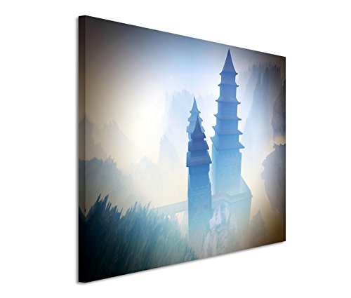 Modernes Bild 90x60cm Architekturfotografie - Buddhistischer Zen Tempel