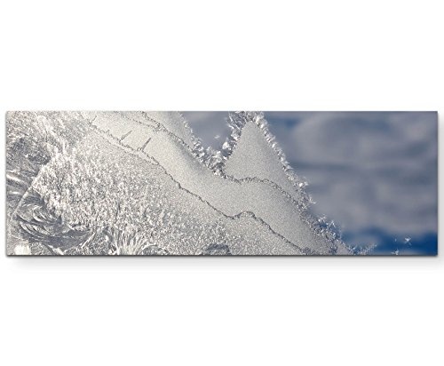 Panoramabild auf Leinwand in 150x50cm Eiskristalle am...
