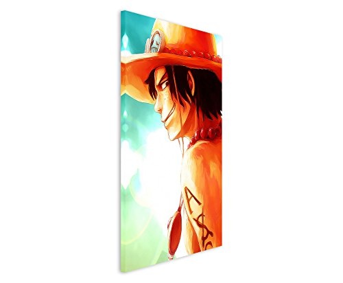 Ace One Piece 90x60cm Bild als schoener Kunstdruck auf echter Leinwand als Wandbild auf Keilrahmen
