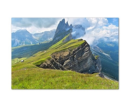 120x80cm - Gebirgskette Alpen Natur Landschaft - Bild auf Keilrahmen modern stilvoll - Bilder und Dekoration
