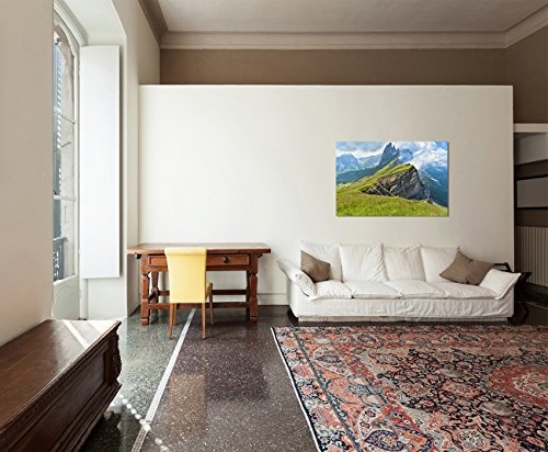 120x80cm - Gebirgskette Alpen Natur Landschaft - Bild auf Keilrahmen modern stilvoll - Bilder und Dekoration