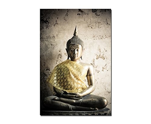 120x60cm - Buddha Thailand Statue - Bild auf Keilrahmen modern stilvoll - Bilder und Dekoration