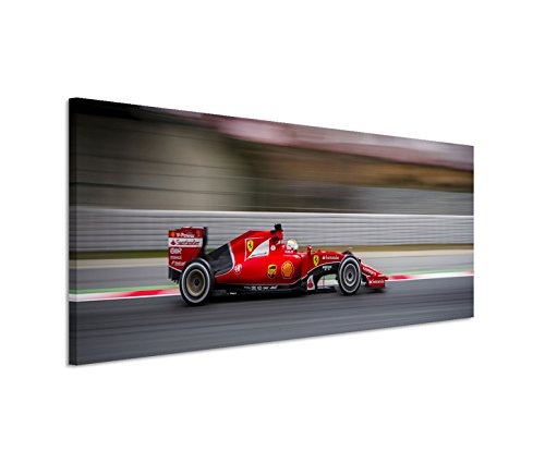 Modernes Bild 150x50cm Künstlerische Fotografie - Seastian Vettel im Scuderia Ferrari F1 Team