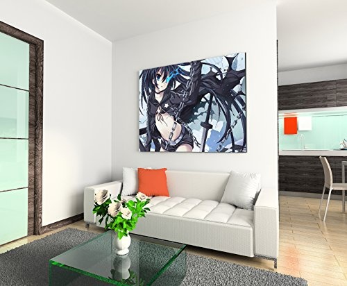 Black Rock Shooter Girl Wandbild 120x80cm XXL Bilder und Kunstdrucke auf Leinwand