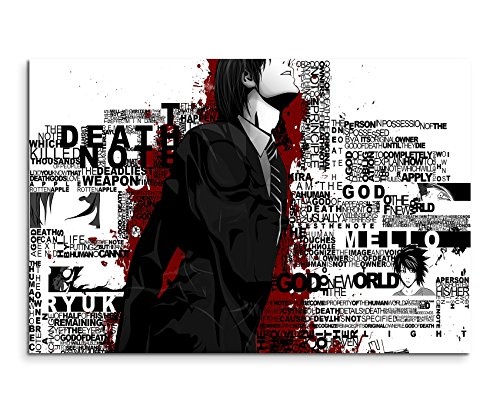 Death Note Typography Wandbild 120x80cm XXL Bilder und Kunstdrucke auf Leinwand
