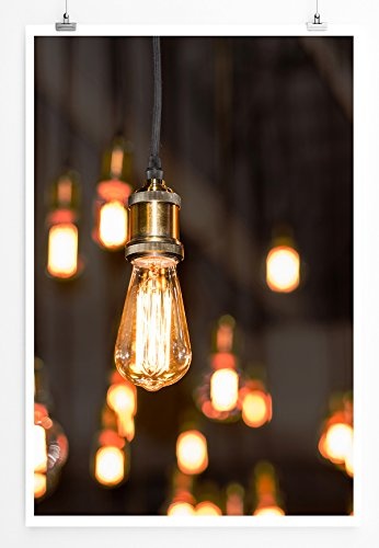 Best for home Artprints - Künstlerische Fotografie - Leuchtende Designer Glühlampen- Fotodruck in gestochen scharfer Qualität