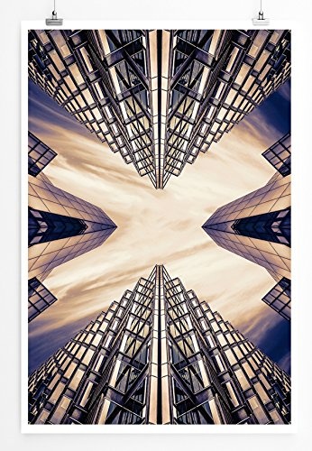 Best for home Artprints - Design von geometrischen Hochhäusern aus Froschperspektive- Fotodruck in gestochen scharfer Qualität