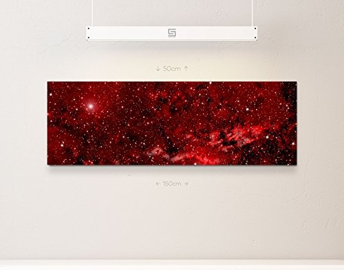 Panoramabild auf Leinwand in 150x50cm rotes Universum