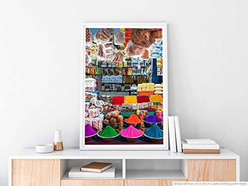Best for home Artprints - Künstlerische Fotografie - Farbenfroher Marktstand in Indien- Fotodruck in gestochen scharfer Qualität