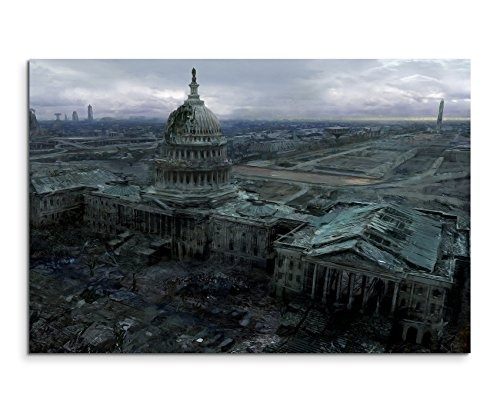 Fallout 3 Capitol Building Wandbild 120x80cm XXL Bilder und Kunstdrucke auf Leinwand