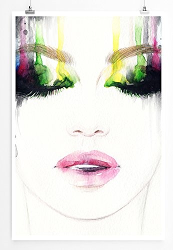 Best for home Artprints - Bild - Frauengesicht mit buntem Augen Make-Up- Fotodruck in gestochen scharfer Qualität