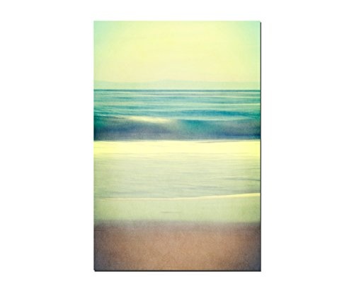 120x80cm - Strand Meer Wellen Farben abstrakt - Bild auf Keilrahmen modern stilvoll - Bilder und Dekoration