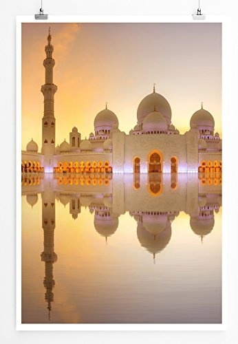 Best for home Artprints - Architektur Fotografie - Sheikh Zayed Große Moschee in Abu Dhabi- Fotodruck in gestochen scharfer Qualität
