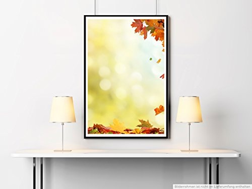 Best for home Artprints - Kunstbild - Herbstblätter in bunten Farben- Fotodruck in gestochen scharfer Qualität