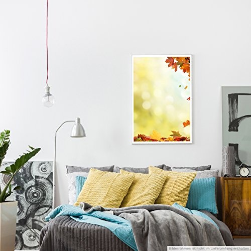 Best for home Artprints - Kunstbild - Herbstblätter in bunten Farben- Fotodruck in gestochen scharfer Qualität