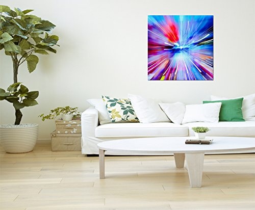 80x80cm - Farben Farbtunnel abstrakt - Bild auf Keilrahmen modern stilvoll - Bilder und Dekoration