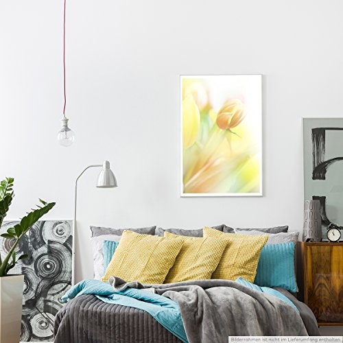 Best for home Artprints - Kunstbild - Orange Pastell Tulpe- Fotodruck in gestochen scharfer Qualität