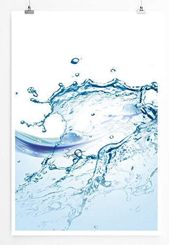Best for home Artprints - Künstlerische Fotografie - Hellblaue Wasserspritzer- Fotodruck in gestochen scharfer Qualität