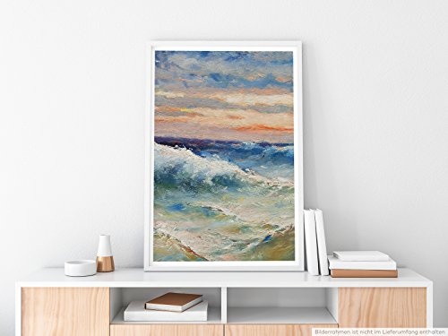 Best for home Artprints - Grafik - Pastellhimmel über wogendem Meer- Fotodruck in gestochen scharfer Qualität