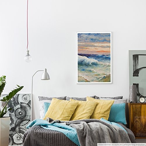 Best for home Artprints - Grafik - Pastellhimmel über wogendem Meer- Fotodruck in gestochen scharfer Qualität