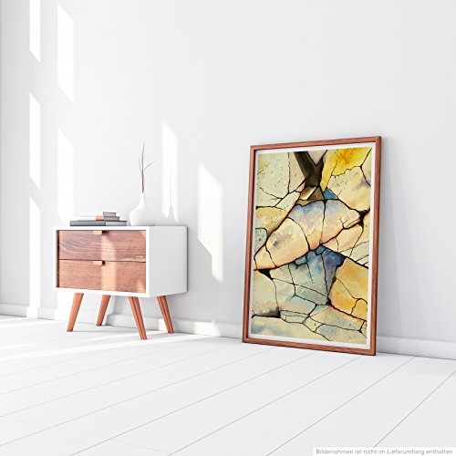 Best for home Artprints - Illustration - Felsen am Strand- Fotodruck in gestochen scharfer Qualität