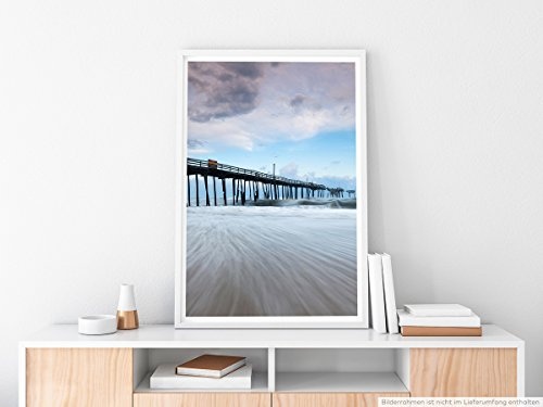 Best for home Artprints - Art - Cape Hatteras Seeküste mit Pier- Fotodruck in gestochen scharfer Qualität