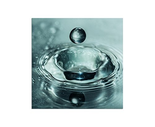 80x80cm - Wasser Wassertropfen makro - Bild auf...