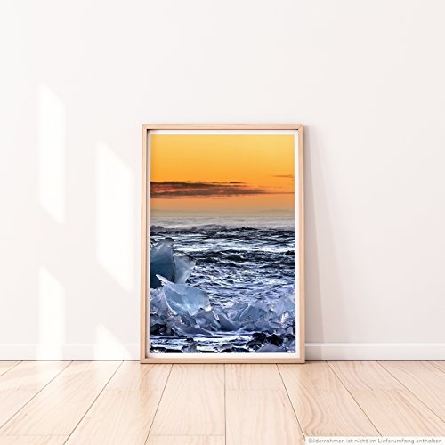 Best for home Artprints - Art - Eisschollen auf dem Wasser bei Sonnenuntergang - Fotodruck in gestochen scharfer Qualität. Leinwandbilder und Poster von bestforhome