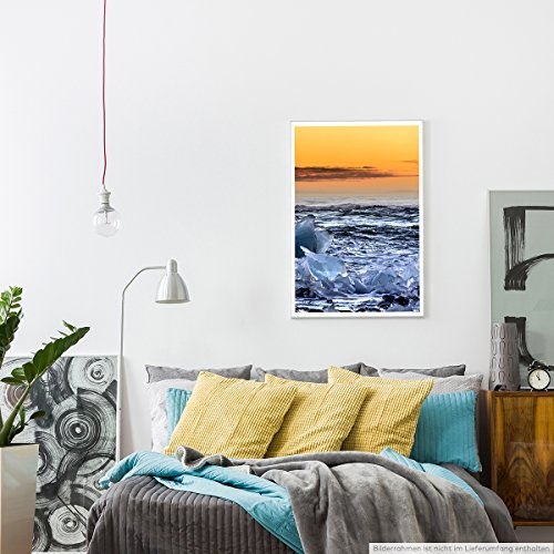 Best for home Artprints - Art - Eisschollen auf dem Wasser bei Sonnenuntergang - Fotodruck in gestochen scharfer Qualität. Leinwandbilder und Poster von bestforhome
