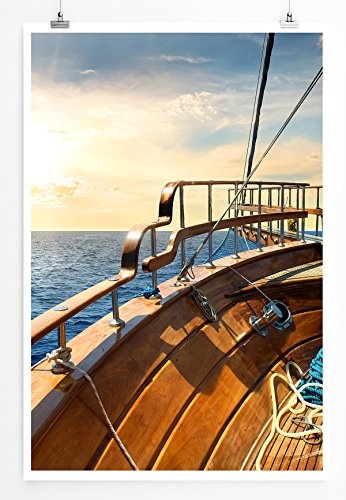 Best for home Artprints - Künstlerische Fotografie - Hölzernes Segelboot- Fotodruck in gestochen scharfer Qualität