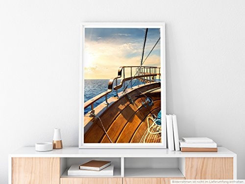 Best for home Artprints - Künstlerische Fotografie - Hölzernes Segelboot- Fotodruck in gestochen scharfer Qualität