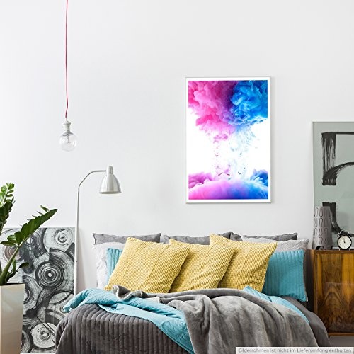 Best for home Artprints - Künstlerische Fotografie - Pinke und blaue Farbwolken im Wasser- Fotodruck in gestochen scharfer Qualität