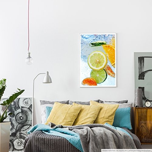 Best for home Artprints - Food-Fotografie - Zitrusfrüchte im Wasser- Fotodruck in gestochen scharfer Qualität