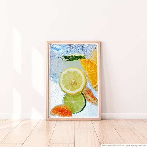 Best for home Artprints - Food-Fotografie - Zitrusfrüchte im Wasser- Fotodruck in gestochen scharfer Qualität