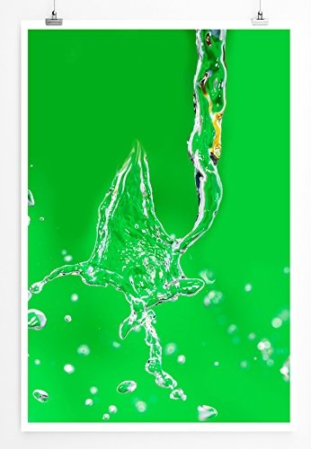 Best for home Artprints - Künstlerische Fotografie - Wasser auf grünem Grund- Fotodruck in gestochen scharfer Qualität