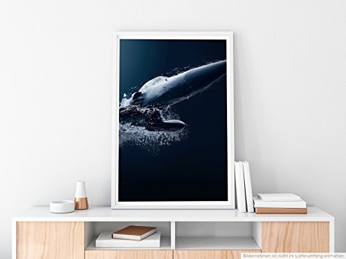 Best for home Artprints - Künstlerische Fotografie - Militärflugzeug im Wasser- Fotodruck in gestochen scharfer Qualität